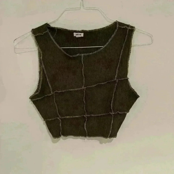 Garage Dark Green Inside Out Tank Top Size Small Like New - Picture 1 of 1